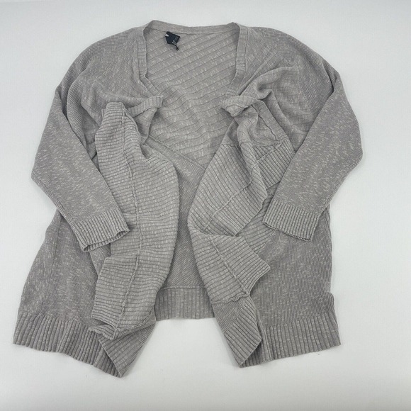 Eileen Fisher Sweaters - Eileen Fisher Linen Blend OPen Front Knit Cardigan Medium Gray *Flaw